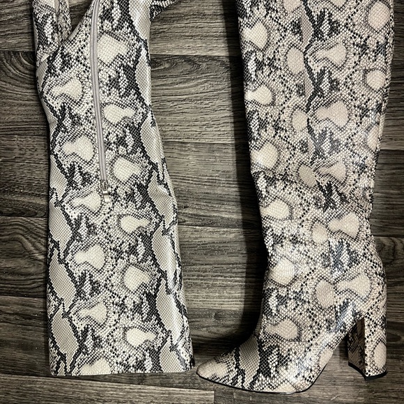 American Vintage Shoes - American Vintage Snakeskin Over Knee Platform boots - Preloved